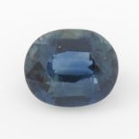 An oval shape blue sapphire, weighing 1.44ct.