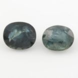 Two oval-shape green sapphires.