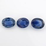 Nine oval shape blue sapphires.