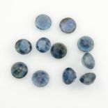 A selection of circular shape blue sapphires.
