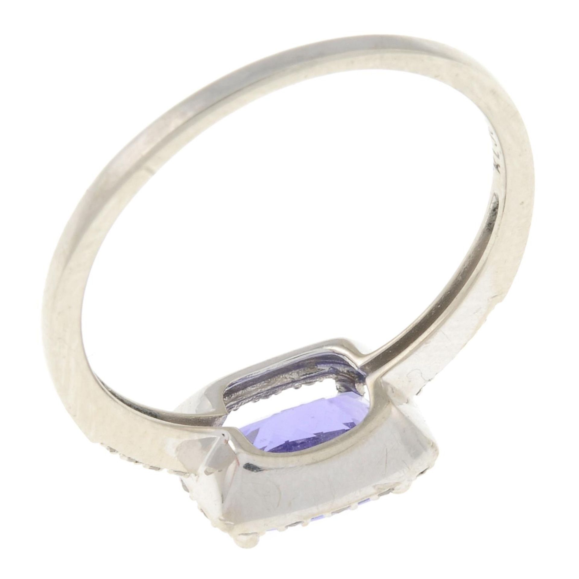 A tanzanite and single-cut diamond cluster ring.Stamped 10K.Ring size N1/2. - Image 3 of 3
