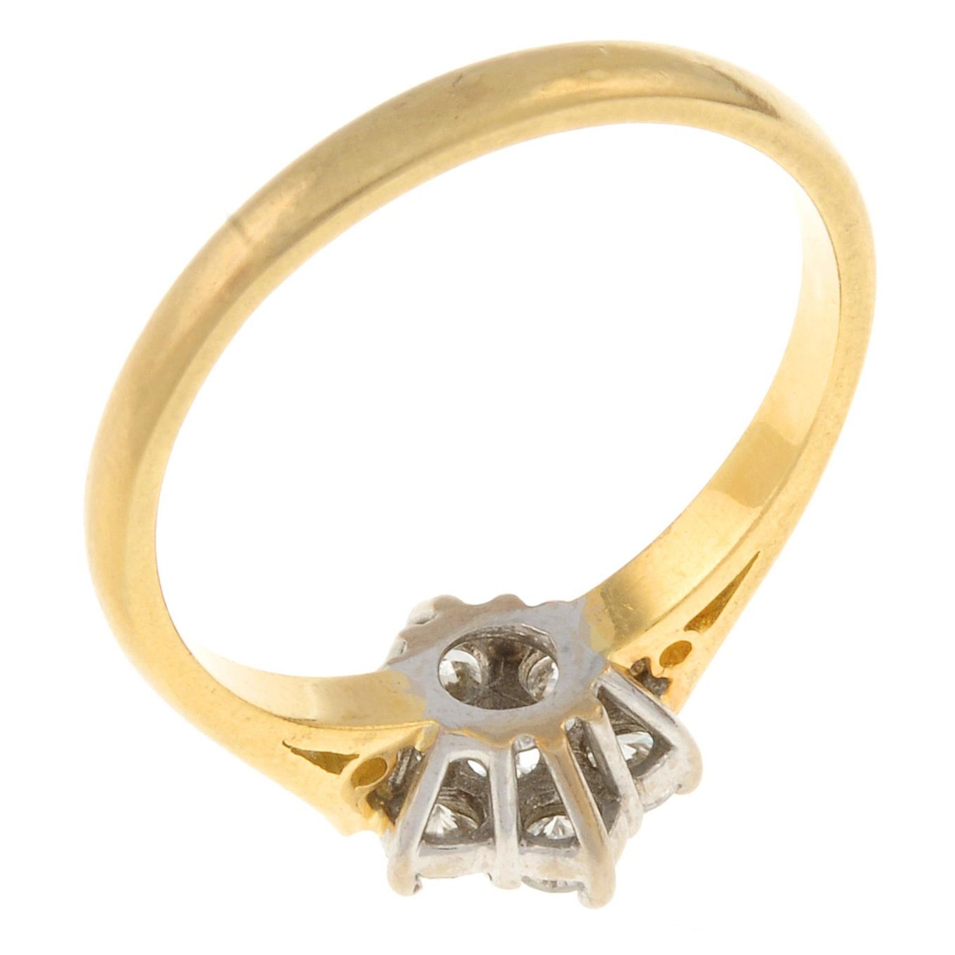 An 18ct gold brilliant-cut diamond cluster ring.Estimated total diamond weight 0.45ct, - Image 3 of 3