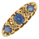 Edwardian 18ct gold sapphire and diamond ring.