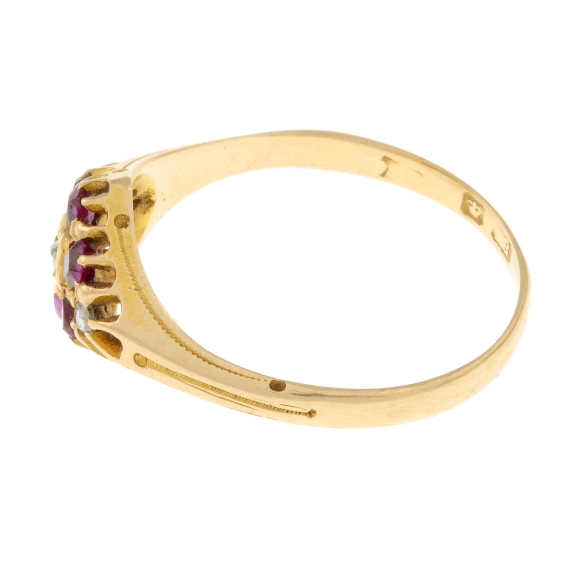 An early 20th century 18ct gold ruby and diamond dress ring.Hallmarks for Birmingham, - Image 2 of 3