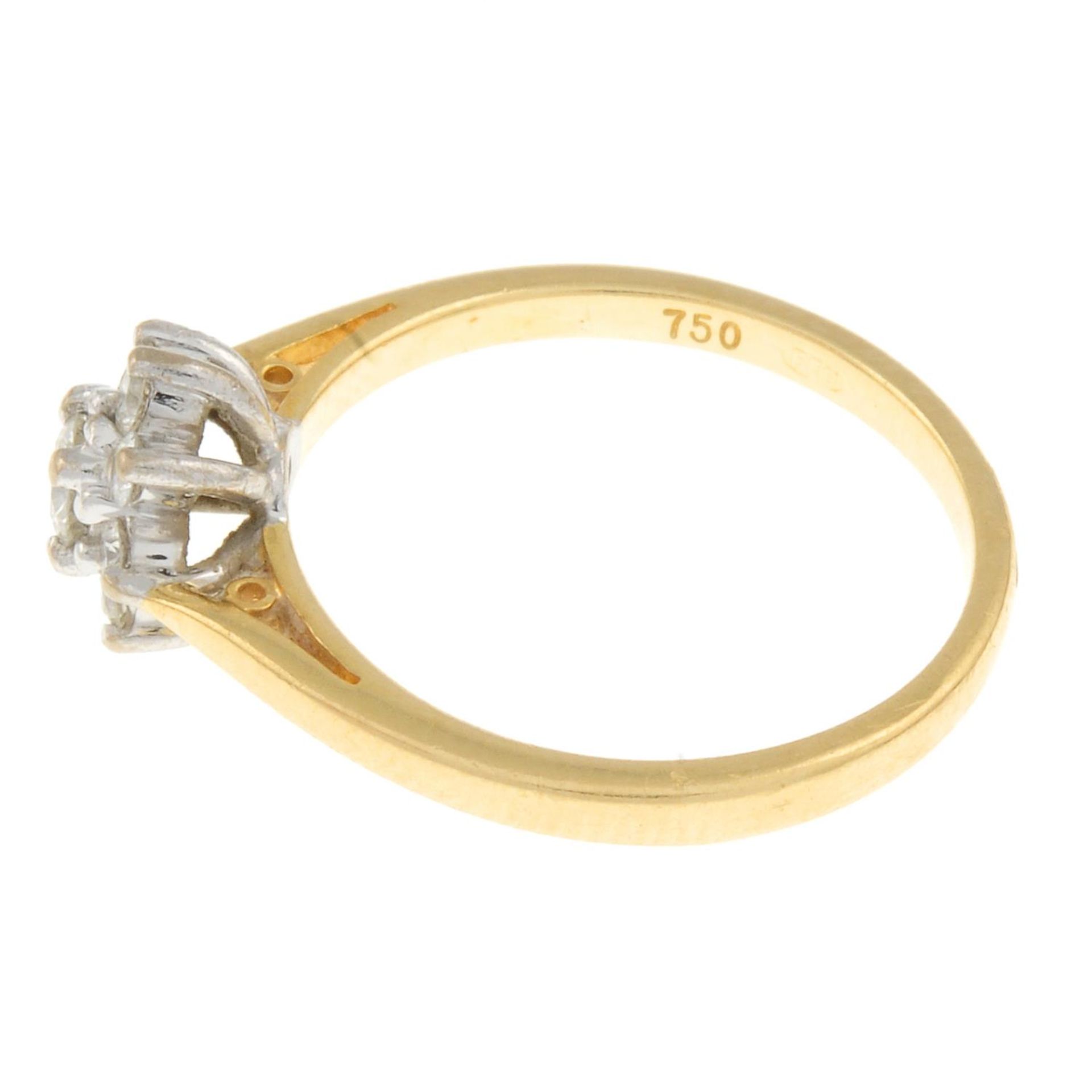 An 18ct gold diamond cluster ring.Estimated total diamond weight 0.25ct. - Image 2 of 3