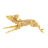 A 9ct gold fawn brooch.Hallmarks for 9ct gold.Length 5cms.