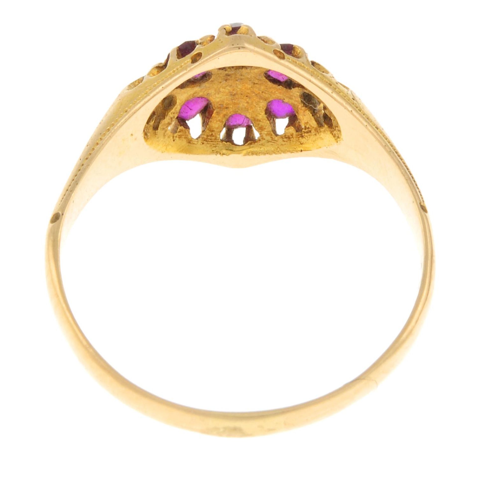 An early 20th century 18ct gold ruby and diamond dress ring.Hallmarks for Birmingham, - Image 3 of 3