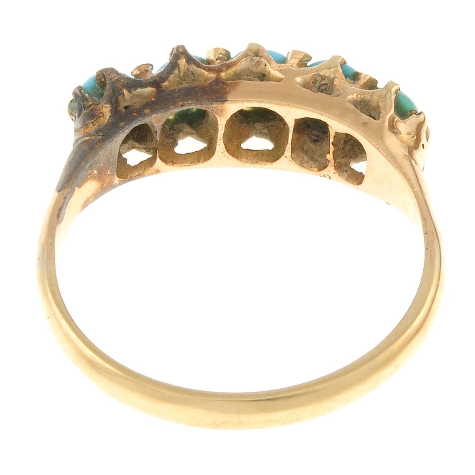 A turquoise five-stone ring.Band replacement stamped 18CT. - Image 3 of 3