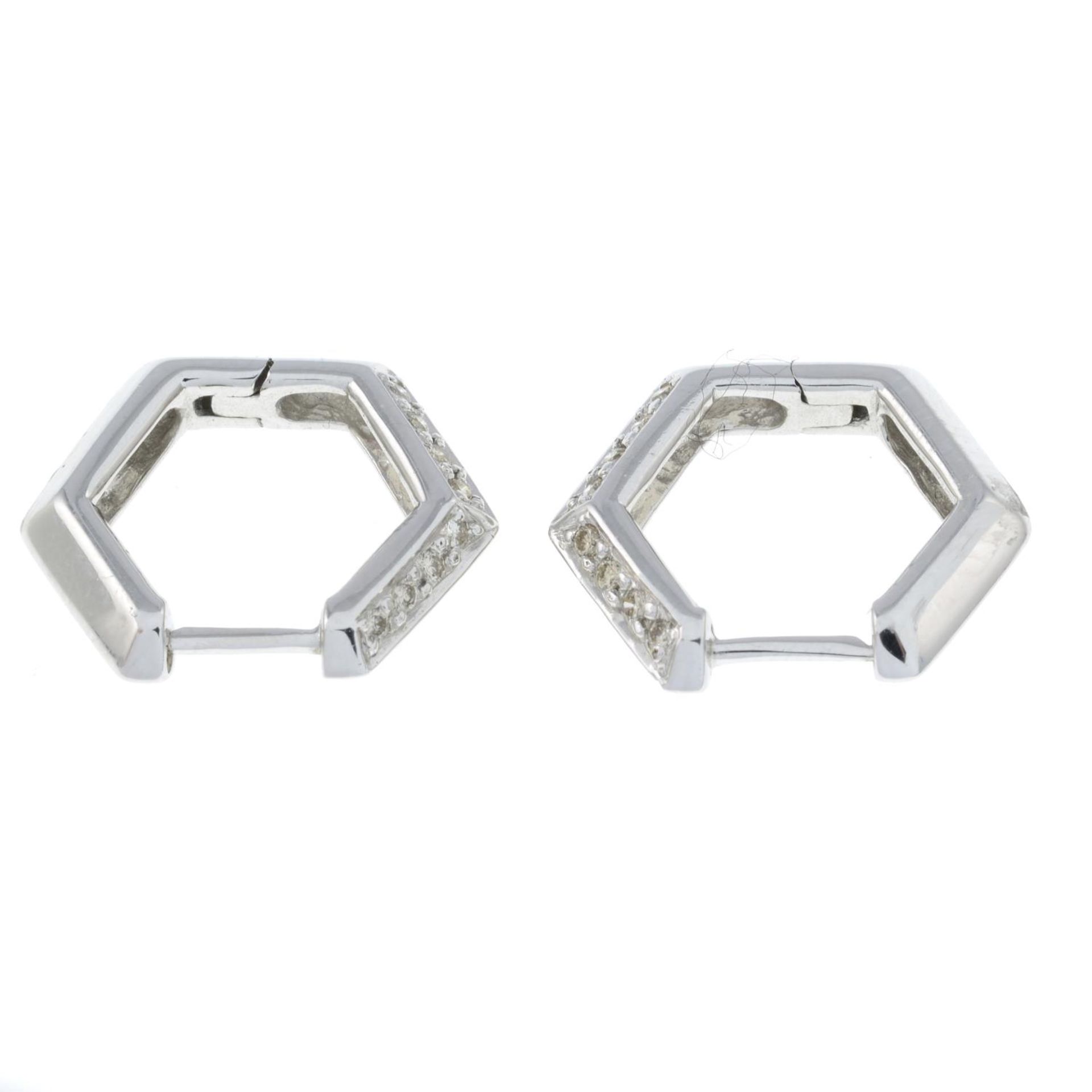 A pair of brilliant-cut diamond earrings. - Image 2 of 2