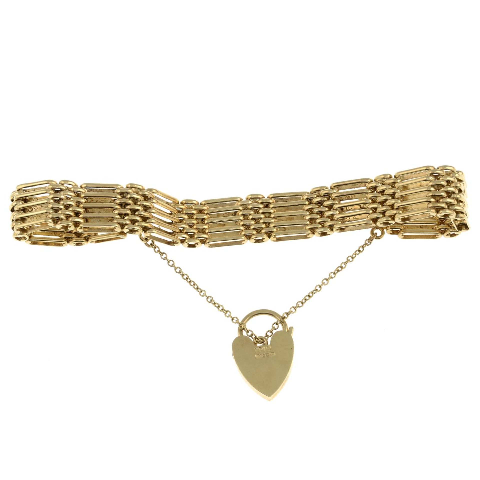 A 9ct gold gate-link bracelet, - Image 2 of 2
