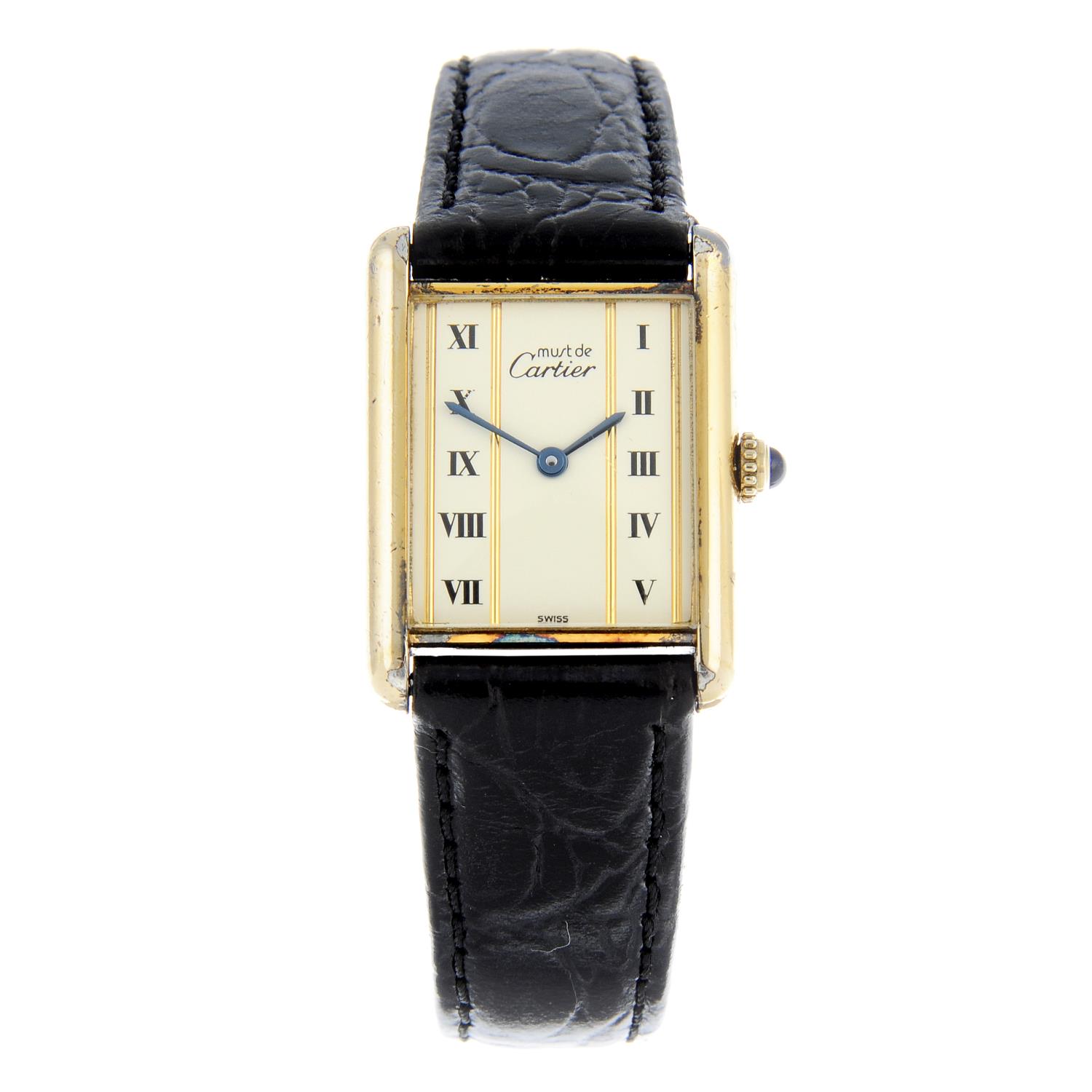 CARTIER - a Must de Cartier Tank wrist watch.