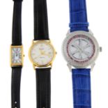 A group of four assorted watches and a pocket watch, to include an example by Aqua Ice.