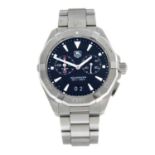 CURRENT MODEL: TAG HEUER - a gentleman's Aquaracer alarm bracelet watch.