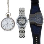A group of eight assorted watches and pocket watches,