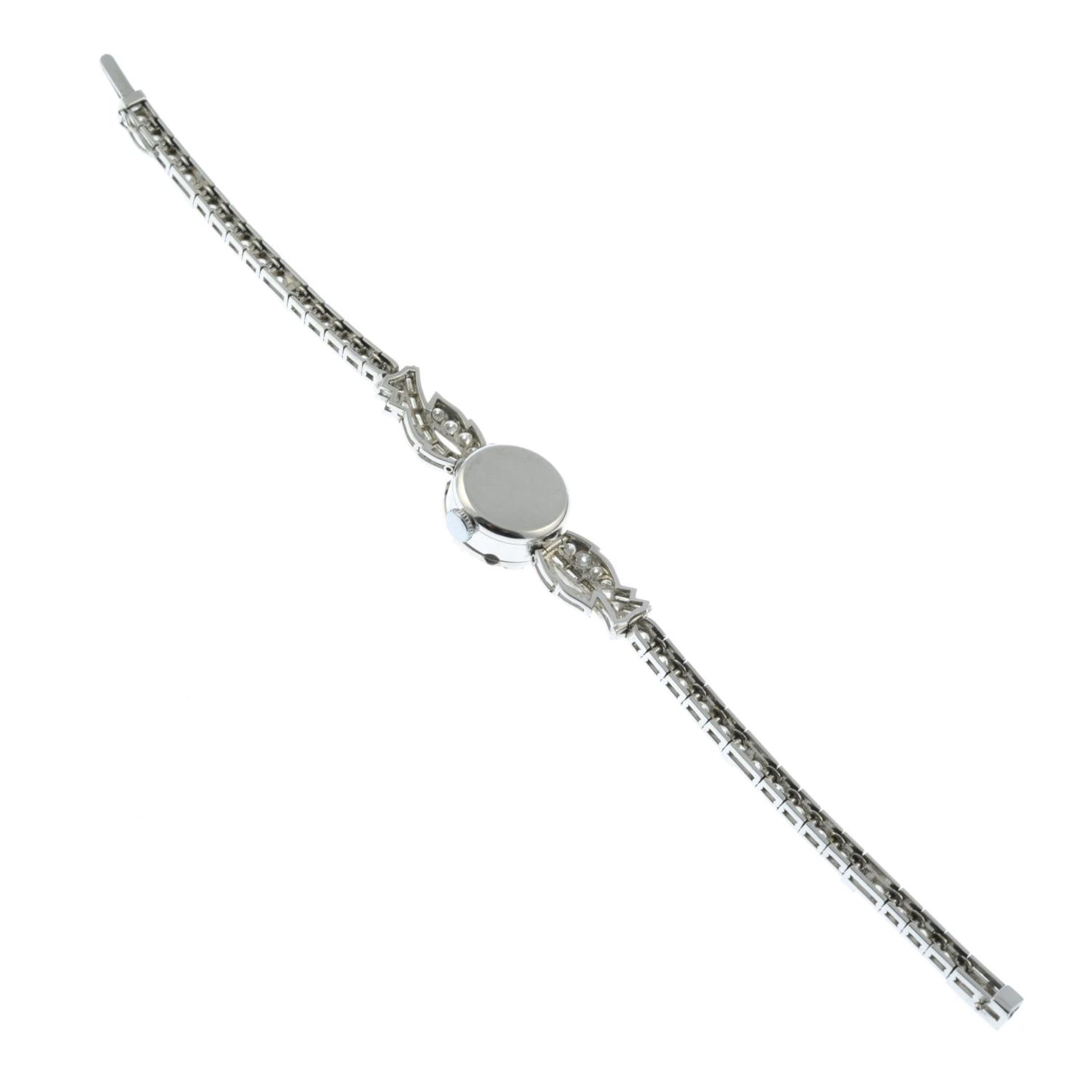 A mid 20th century platinum vari-cut diamond cocktail watch. - Bild 4 aus 5