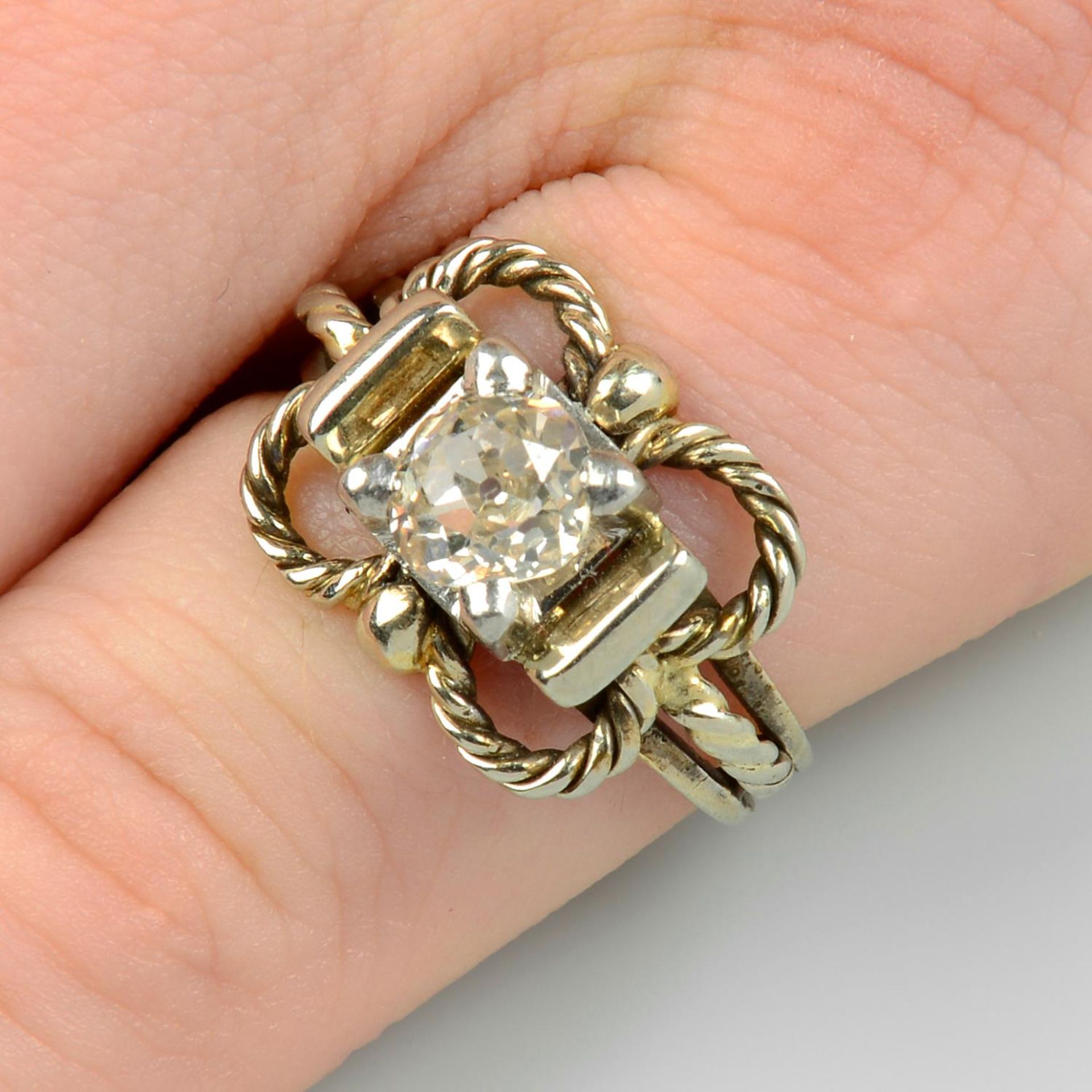 A mid 20th century 18ct gold and platinum,