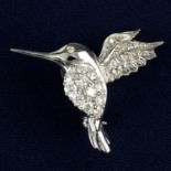 An 18ct gold diamond hummingbird brooch.