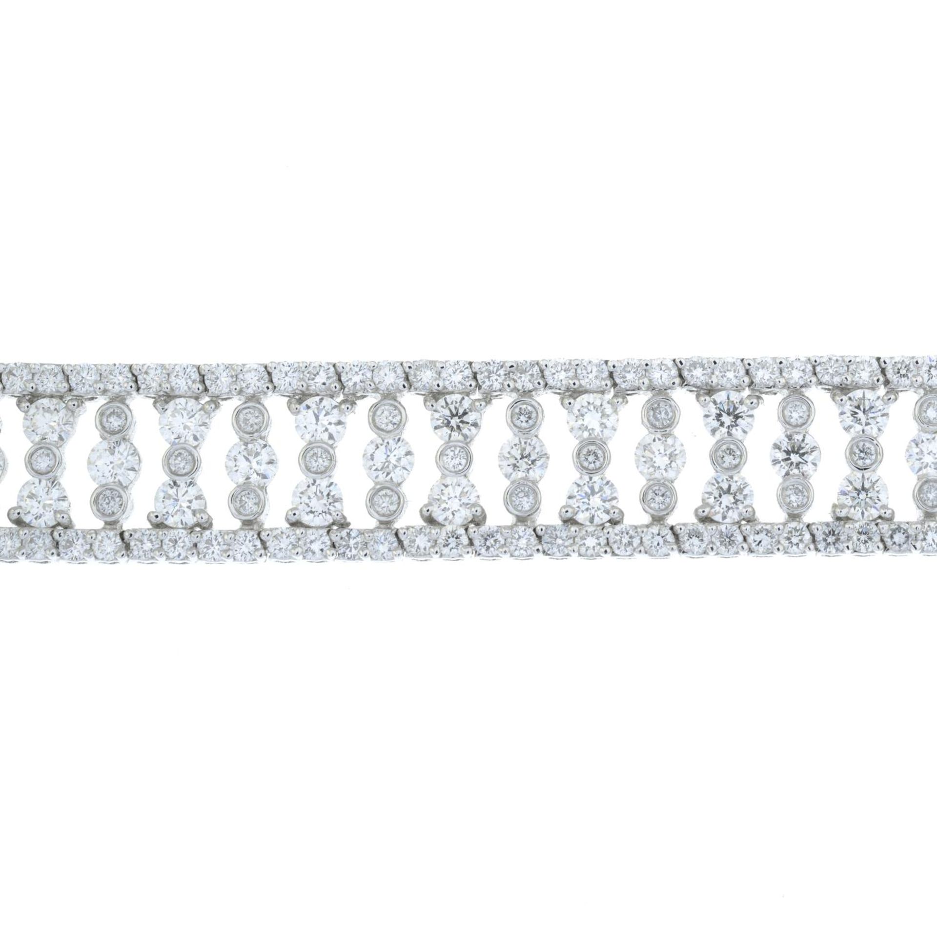 An 18ct gold brilliant-cut diamond bracelet.Total diamond weight 10.18cts, - Image 2 of 4