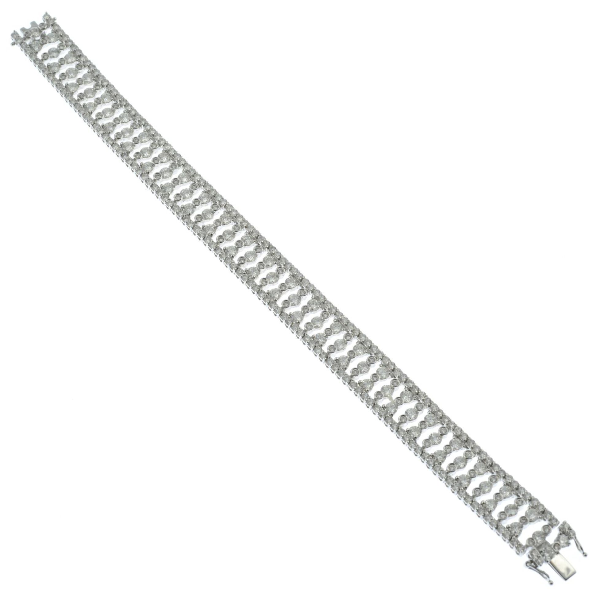 An 18ct gold brilliant-cut diamond bracelet.Total diamond weight 10.18cts, - Image 3 of 4