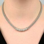 A mesh-link diamond 'Flexit' necklace,