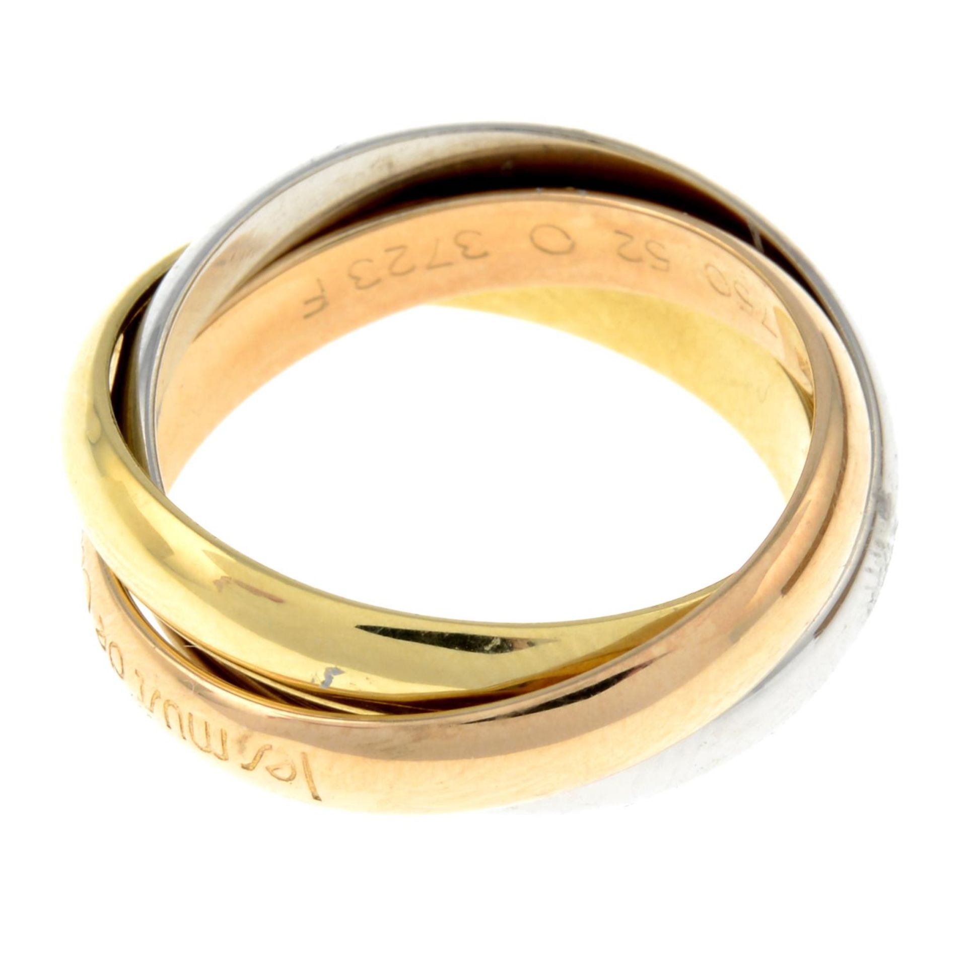 CARTIER - An 18ct gold 'Trinity' ring, by les must de Cartier.Swiss convention marks. - Image 2 of 3