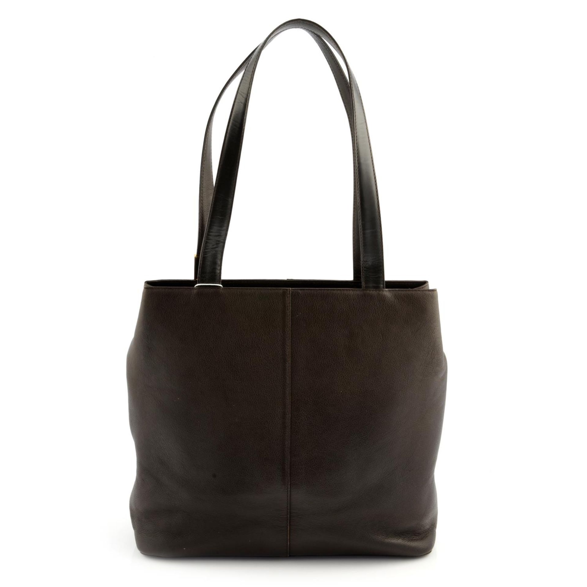 BURBERRY - a brown leather handbag. - Bild 2 aus 4