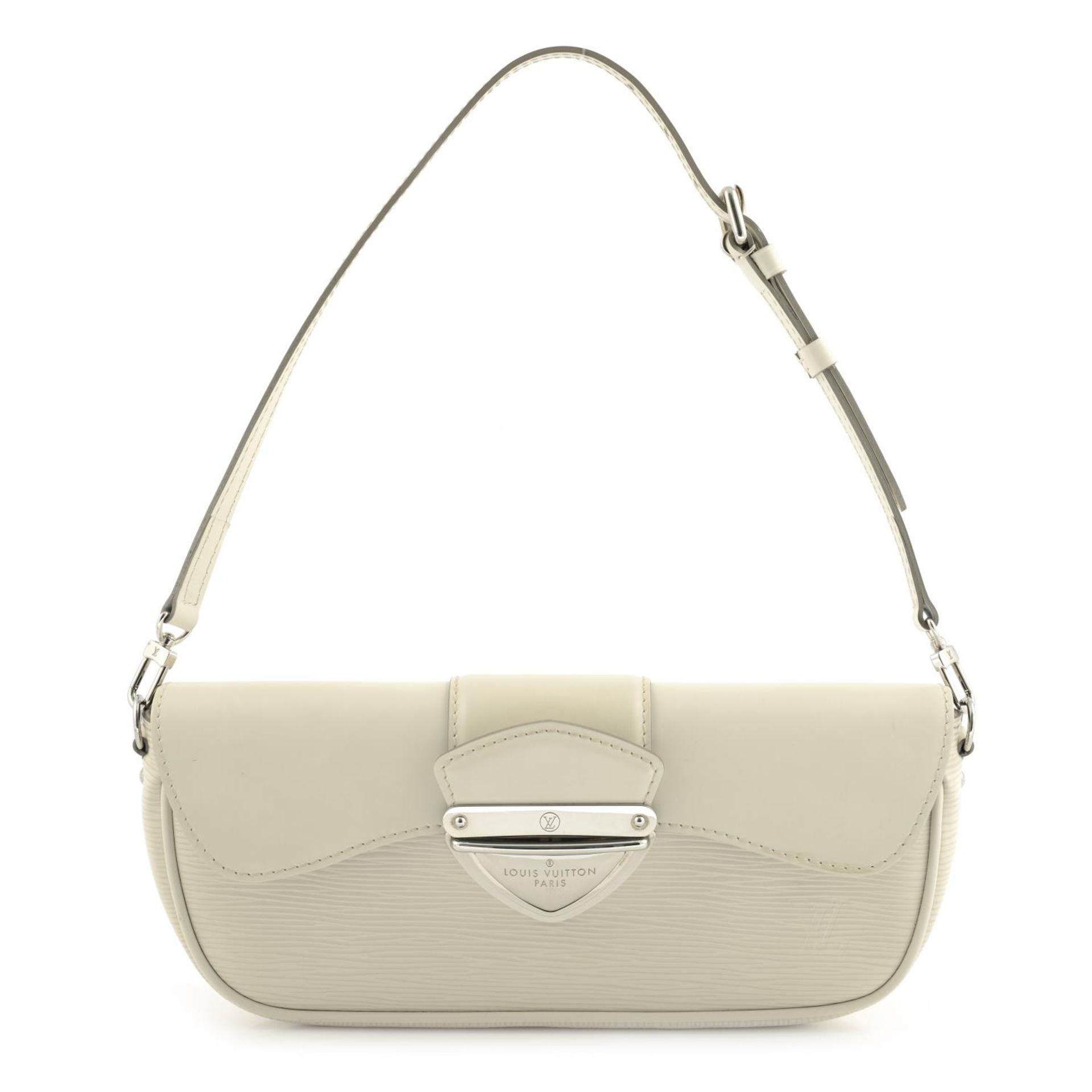 LOUIS VUITTON - a white Epi Montaigne handbag.