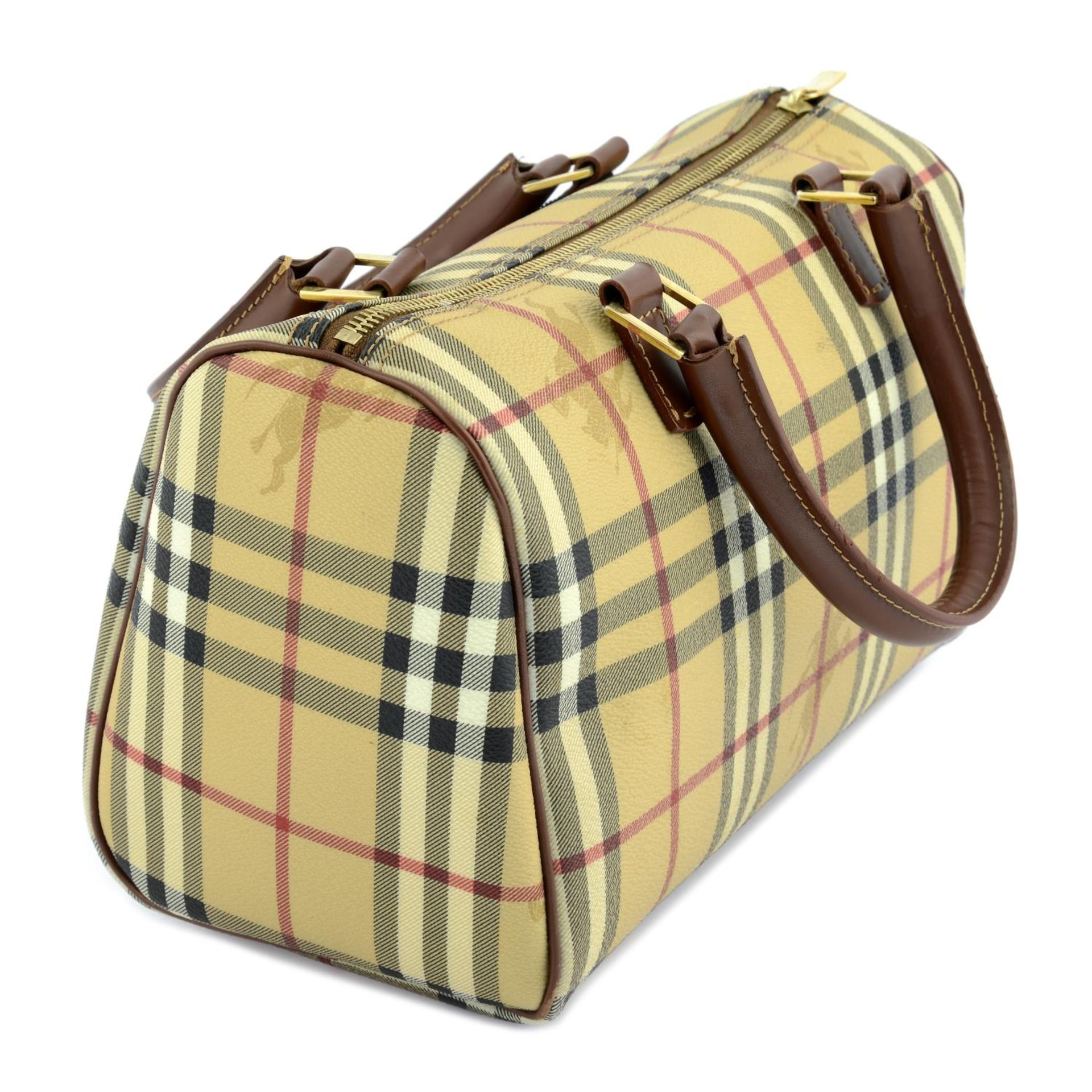 BURBERRY - a Haymarket Check Boston handbag. - Image 3 of 7