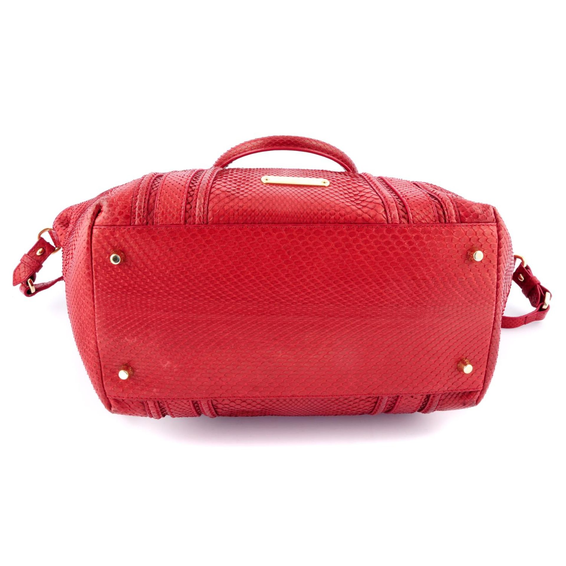 BURBERRY - a red snakeskin handbag. - Image 4 of 6