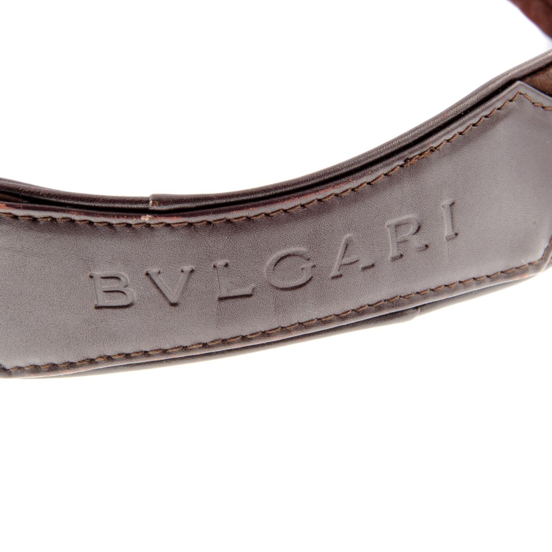 BULGARI - a brown suede Oval handbag. - Image 5 of 5