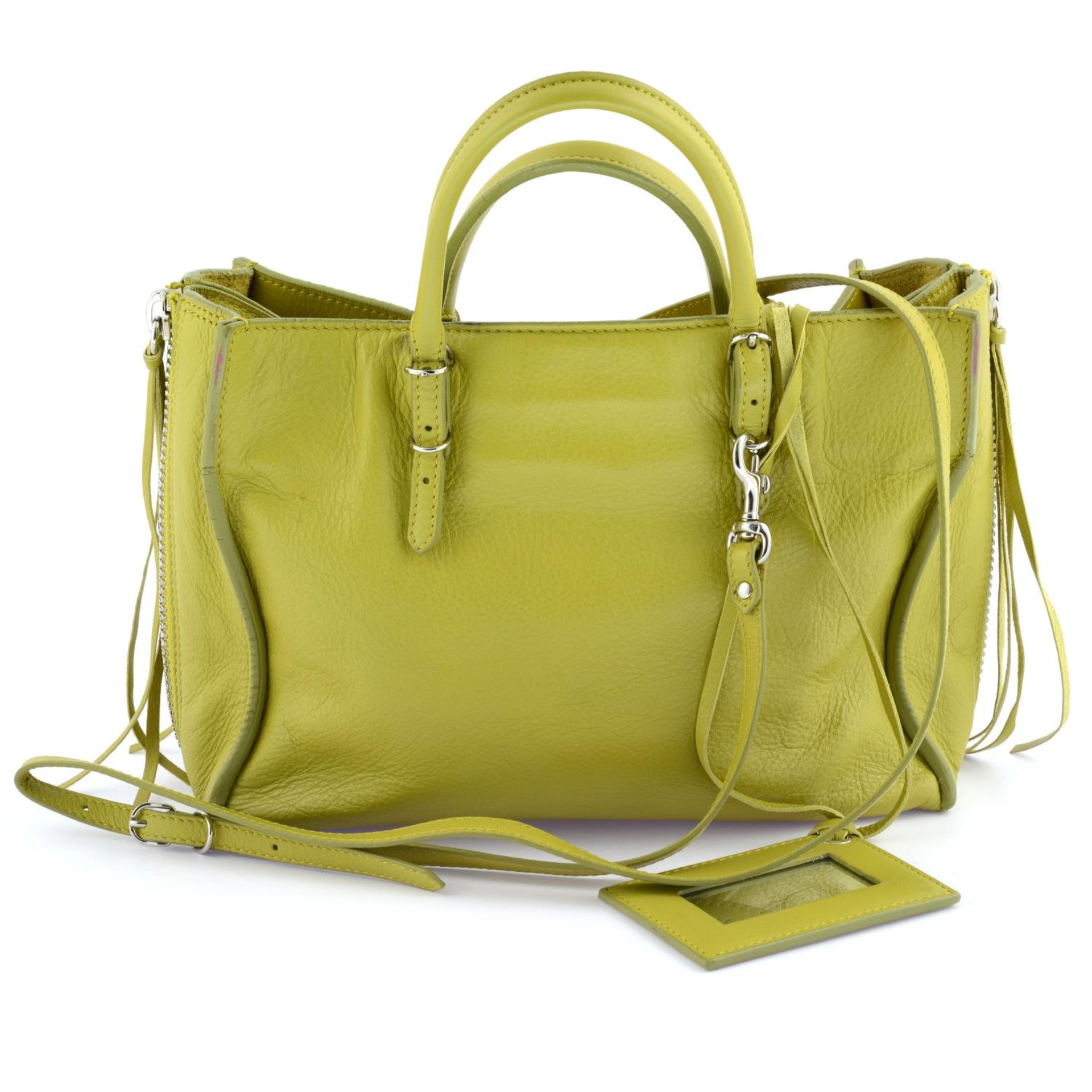 BALENCIAGA - a chartreuse leather Papier A6 handbag. - Image 2 of 7
