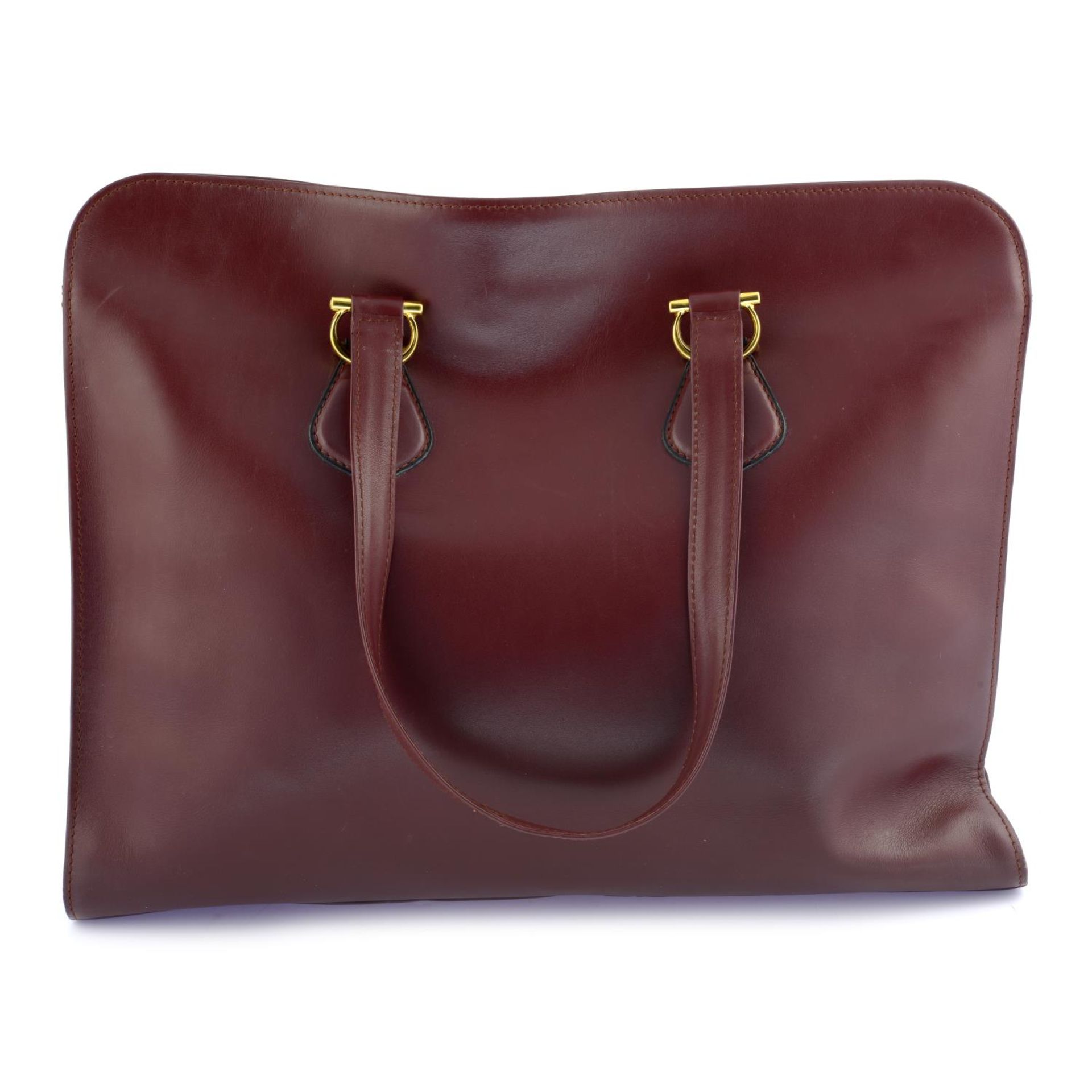 CARTIER - a burgundy leather Vintage Shopper handbag. - Image 2 of 4