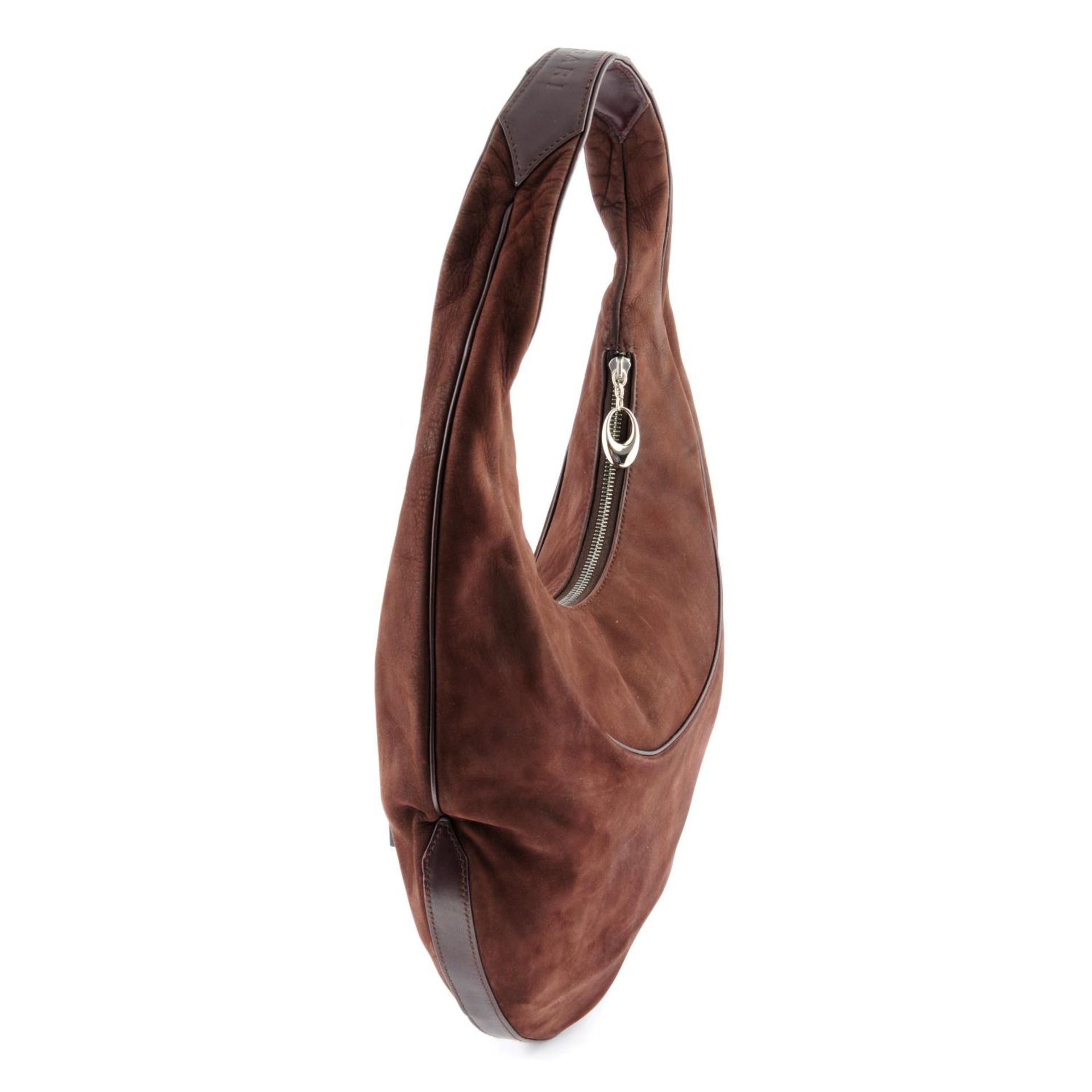 BULGARI - a brown suede Oval handbag. - Image 3 of 5