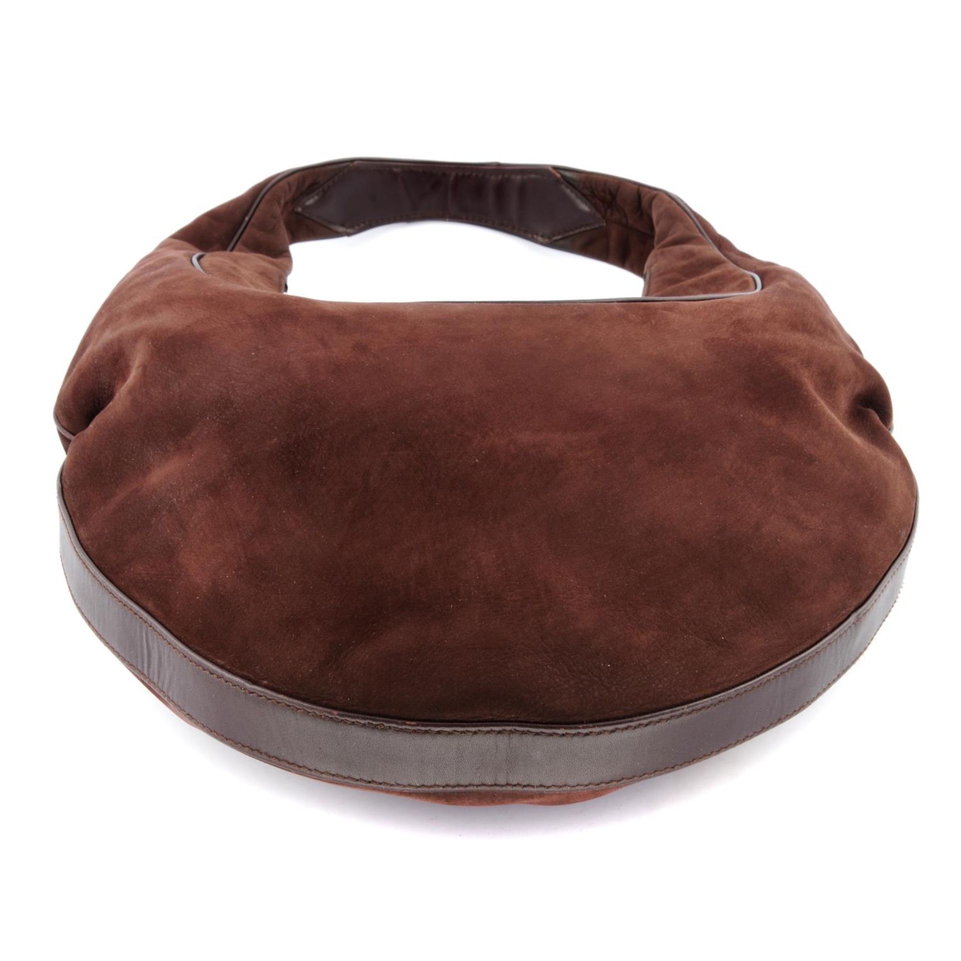 BULGARI - a brown suede Oval handbag. - Image 4 of 5