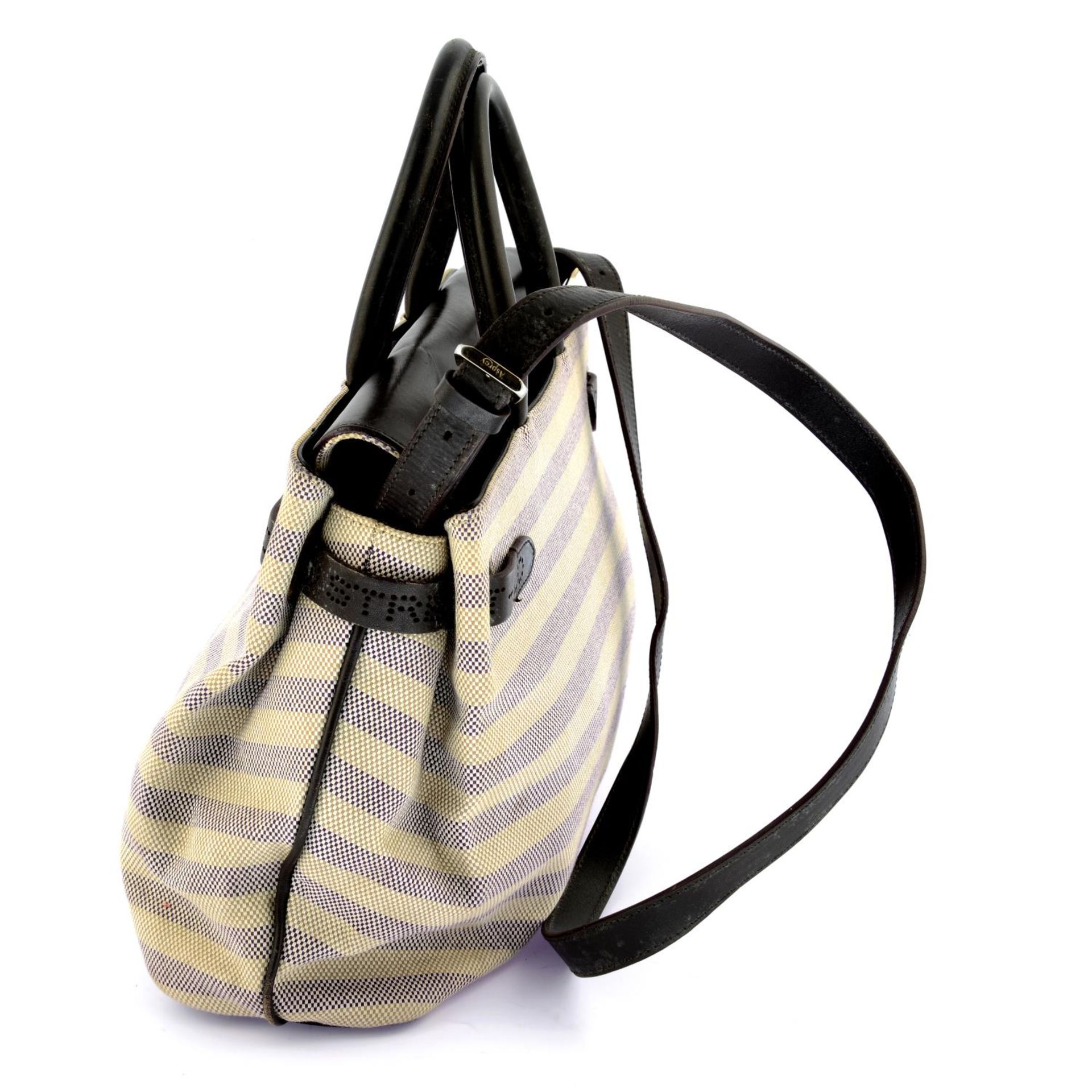 ASPREY - a canvas and leather tote handbag. - Image 3 of 9