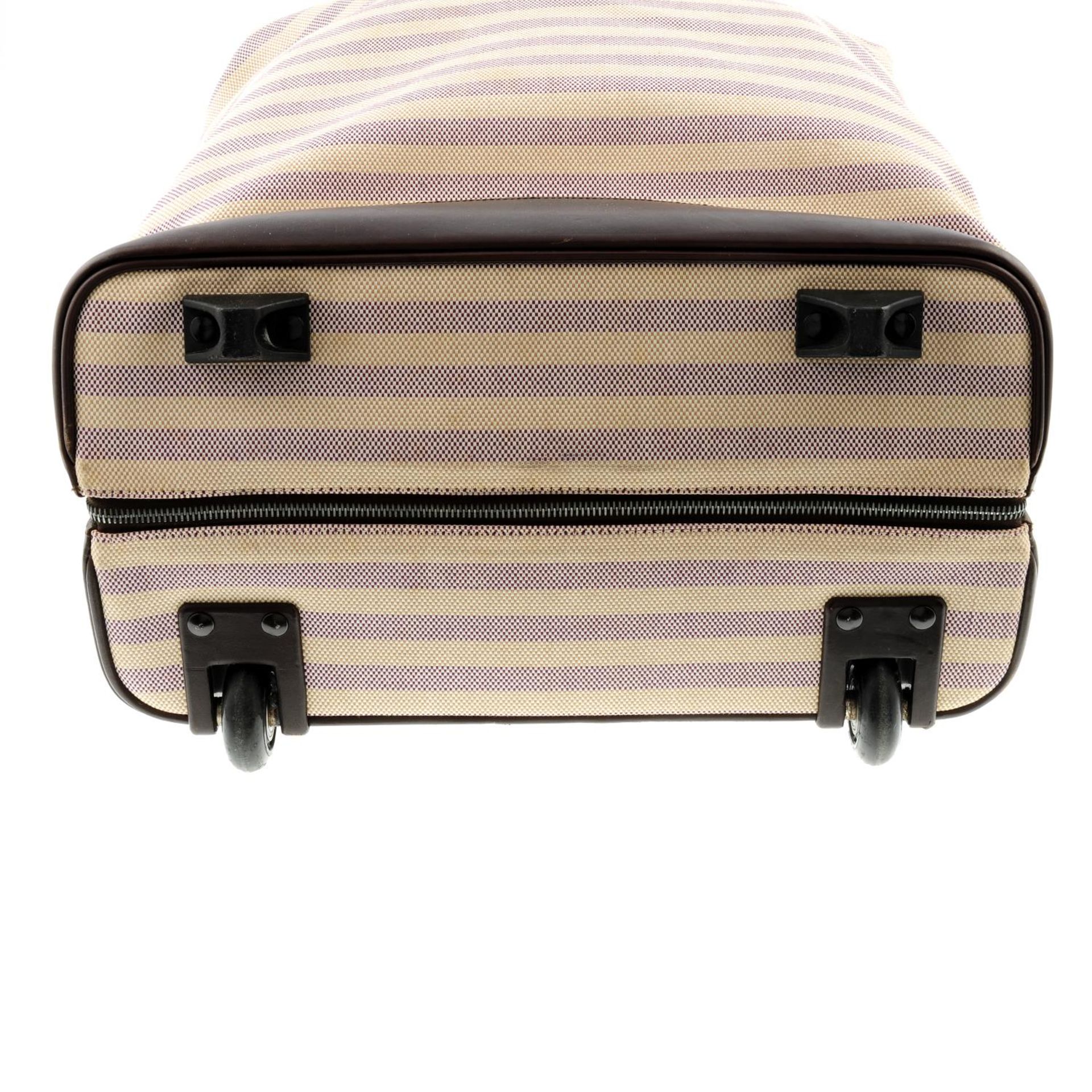 ASPREY - a canvas rolling luggage suitcase. - Image 4 of 4