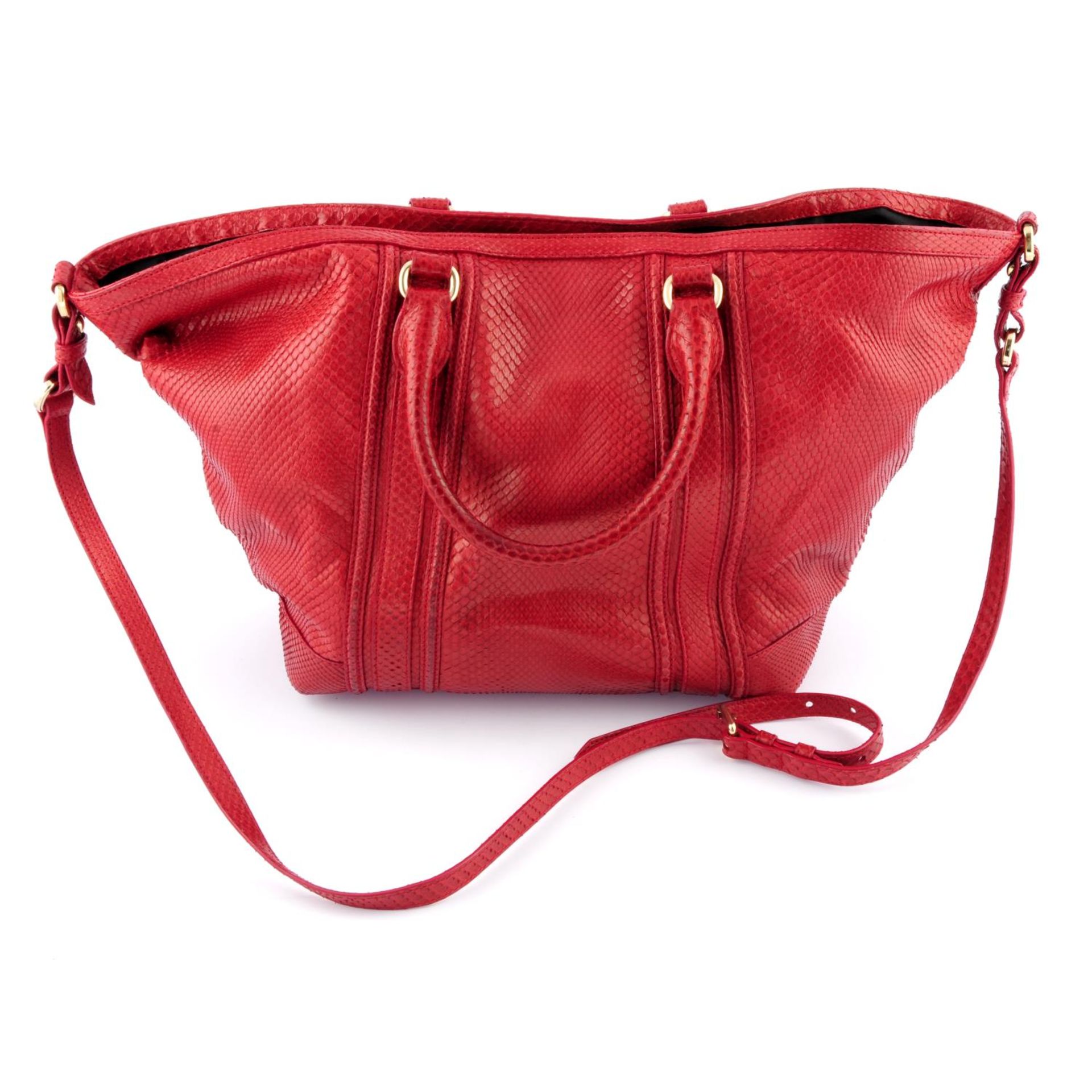 BURBERRY - a red snakeskin handbag. - Image 2 of 6