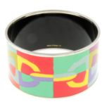 HERMÈS - a multi-coloured horse-bit bangle.