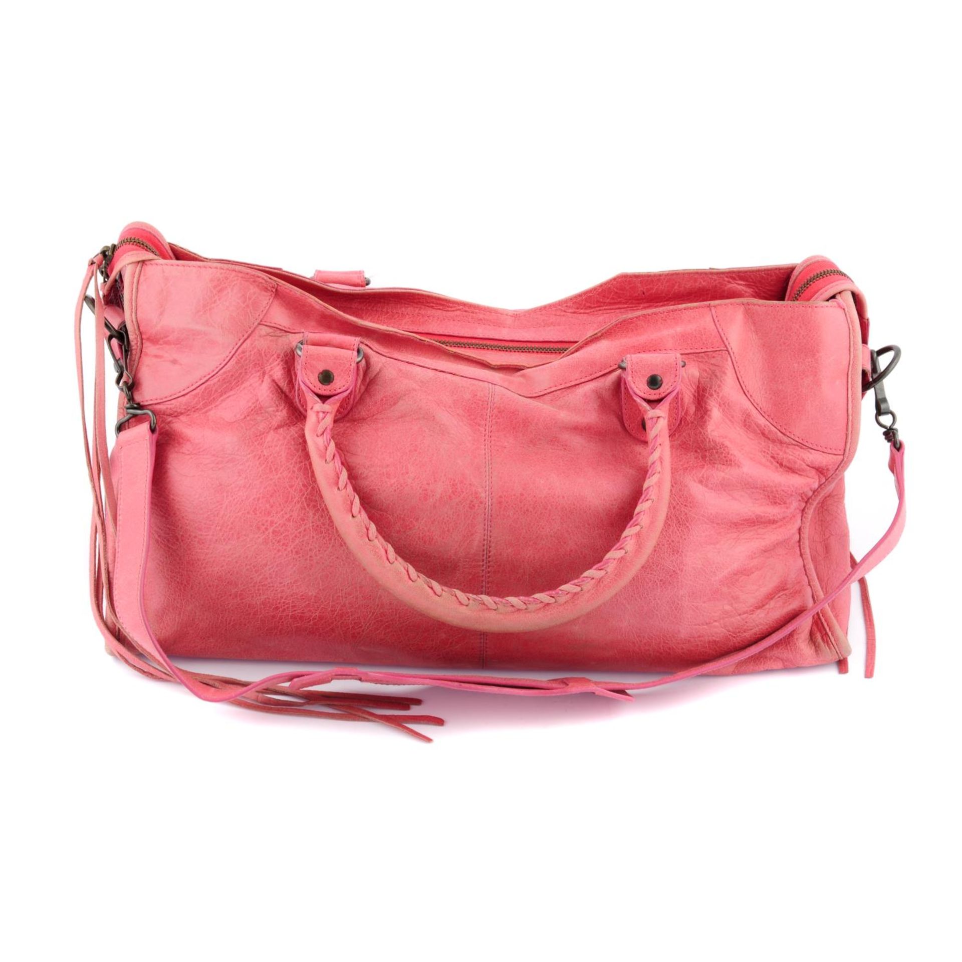 BALENCIAGA - a grenadine pink leather Part-Time handbag. - Bild 2 aus 6