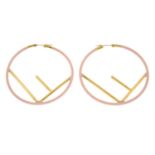 FENDI - a pair of enamel set earrings.