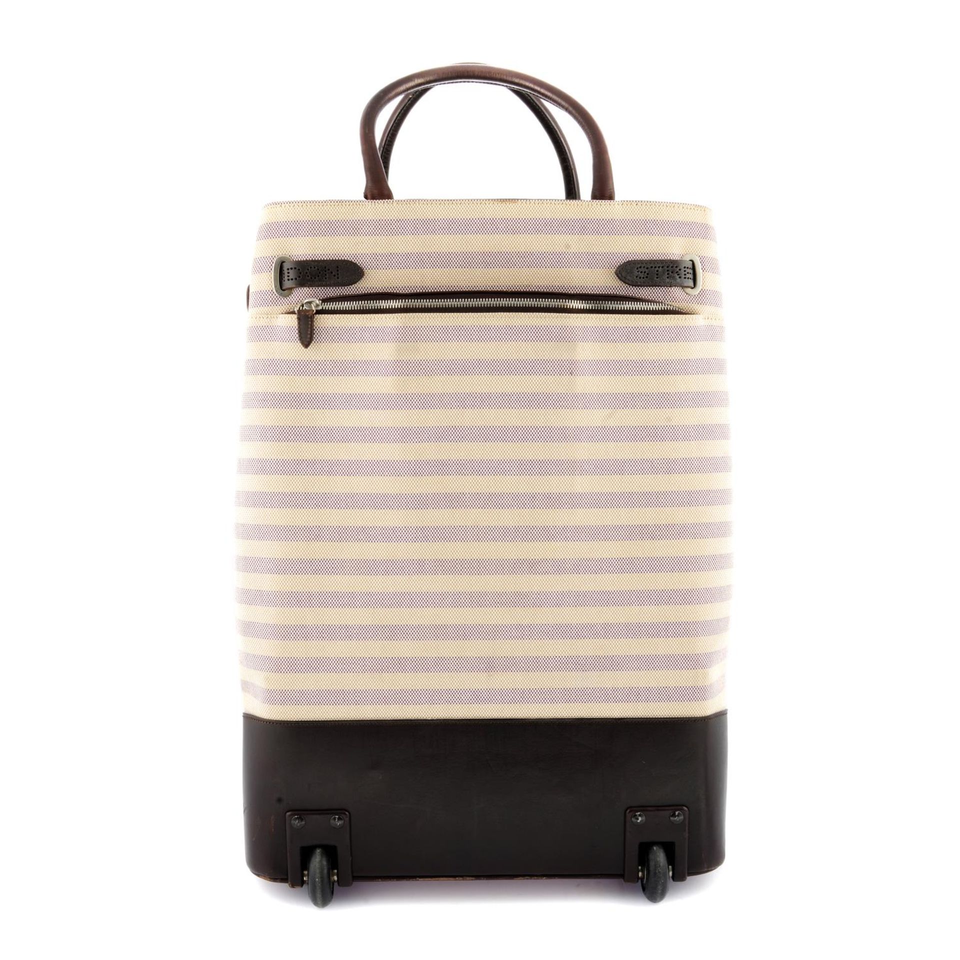 ASPREY - a canvas rolling luggage suitcase. - Image 2 of 4