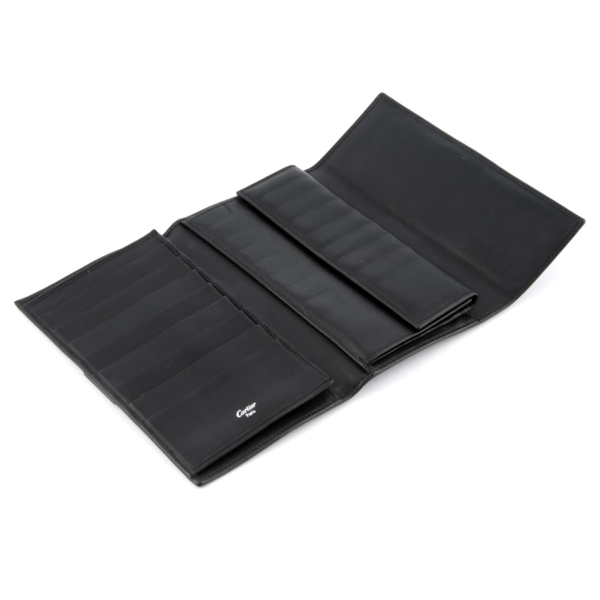 CARTIER - a black leather tri fold Trinity wallet. - Image 3 of 4