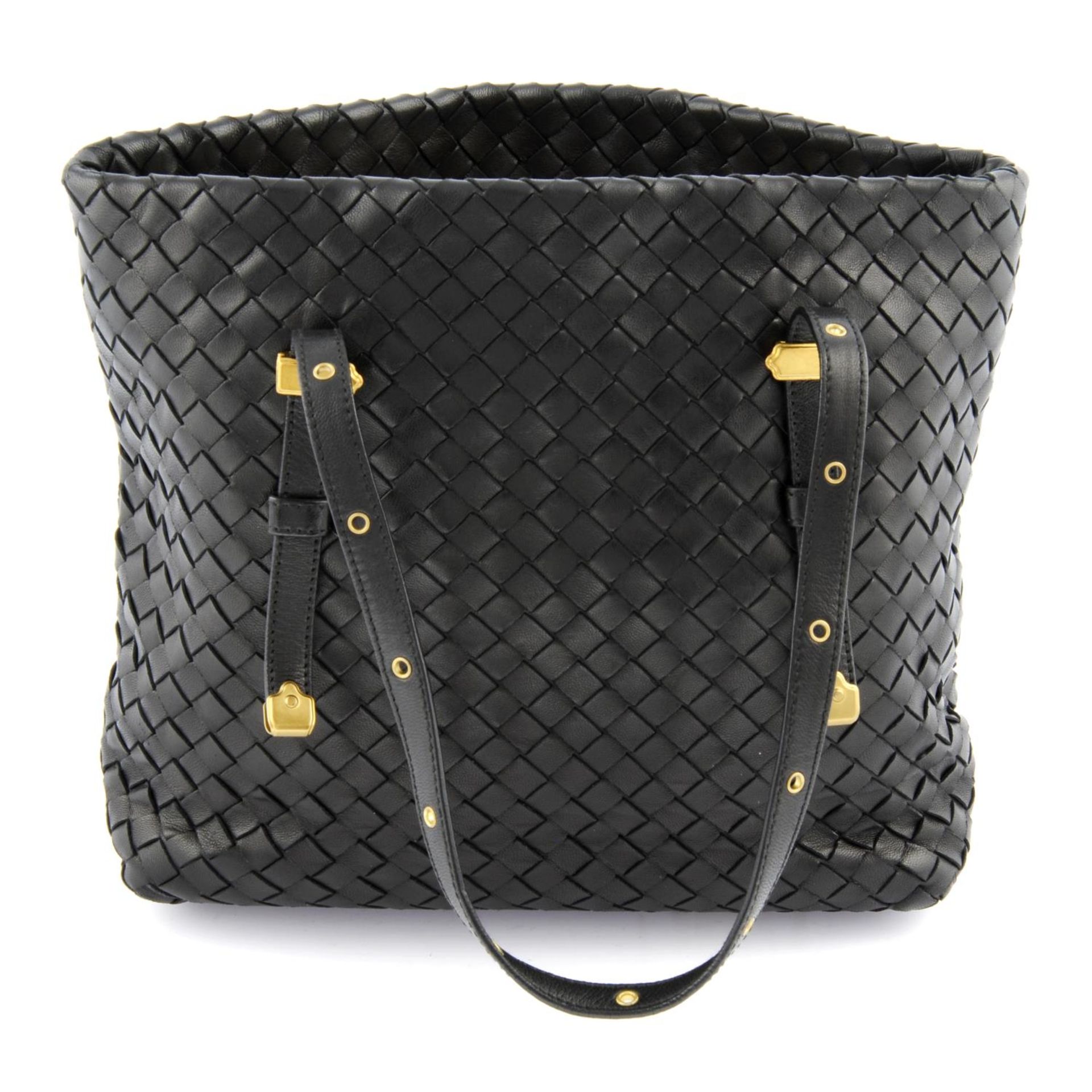 BOTTEGA VENETA - a black intrecciato leather handbag. - Image 2 of 4
