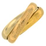 CARTIER - A 'Trinity' ring, by les must de Cartier.Stamped 750.
