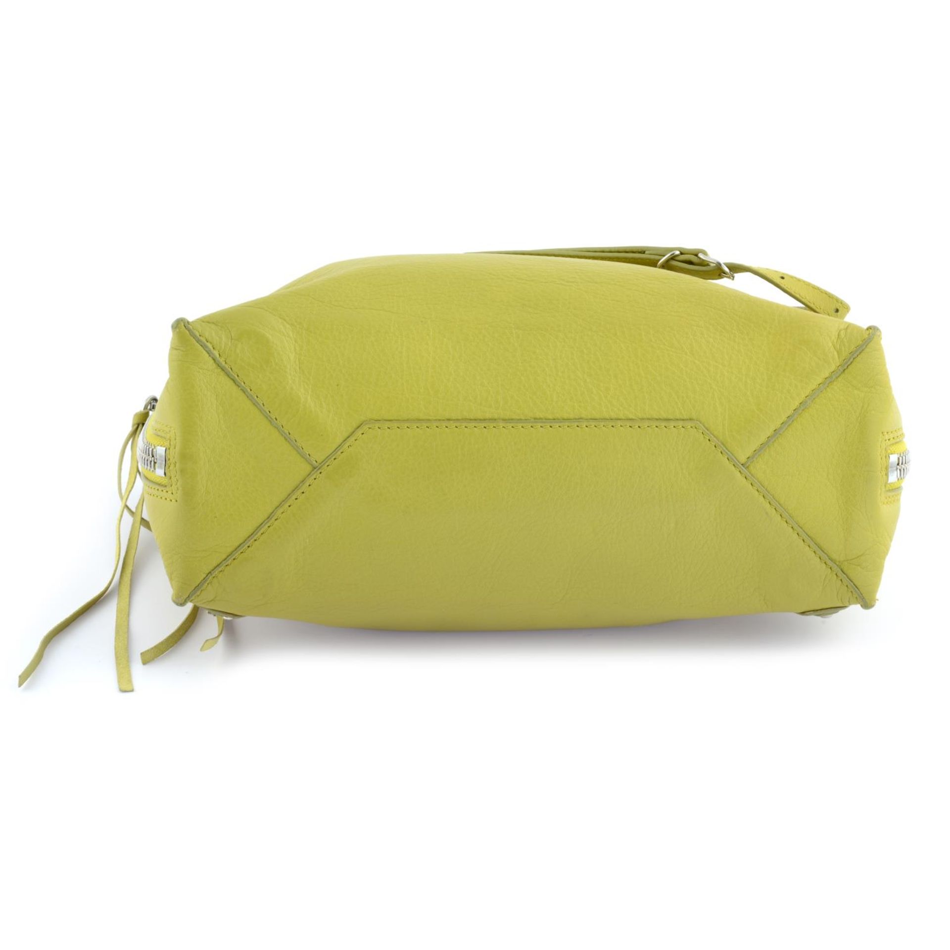 BALENCIAGA - a chartreuse leather Papier A6 handbag. - Image 4 of 7