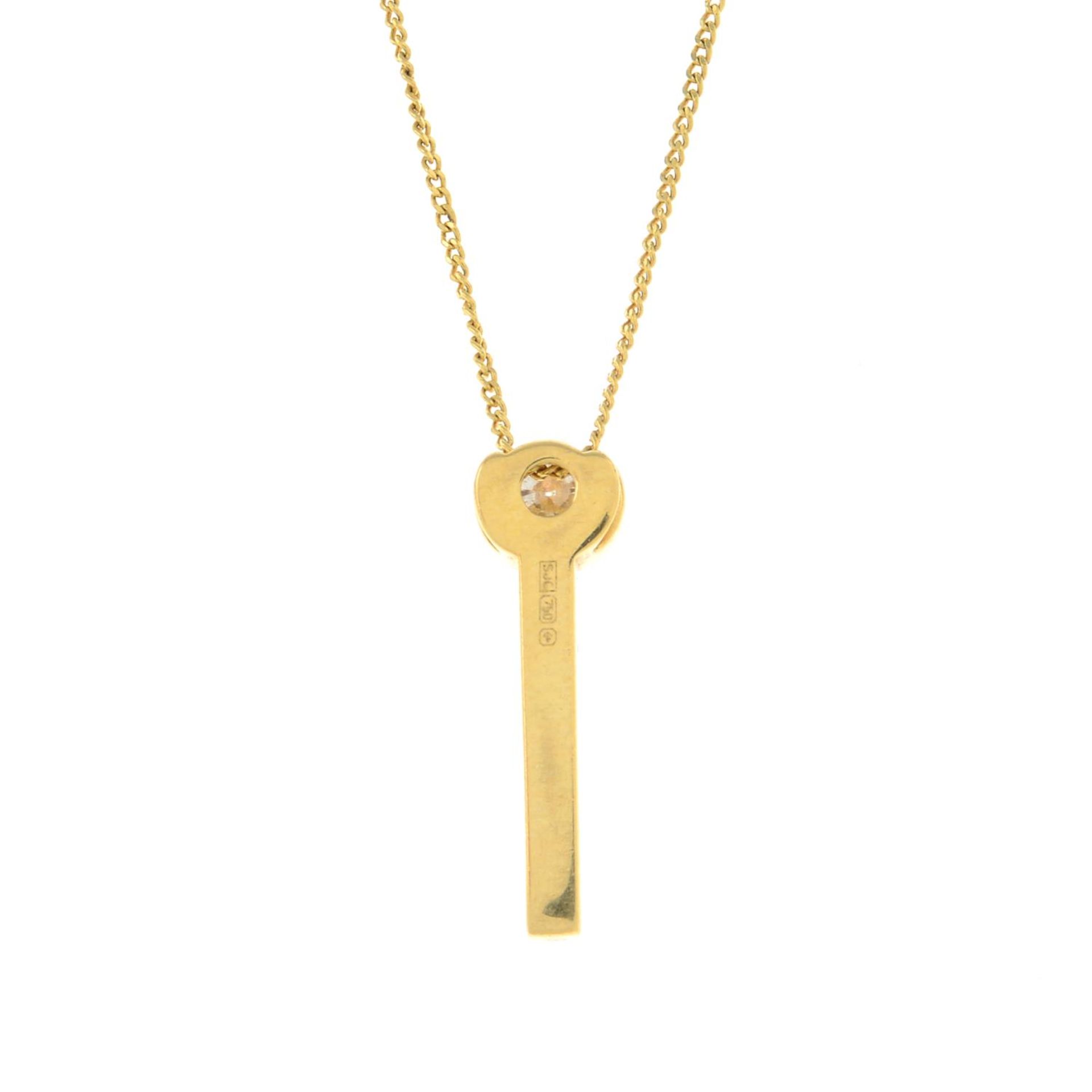 An 18ct gold diamond pendant, - Image 2 of 3