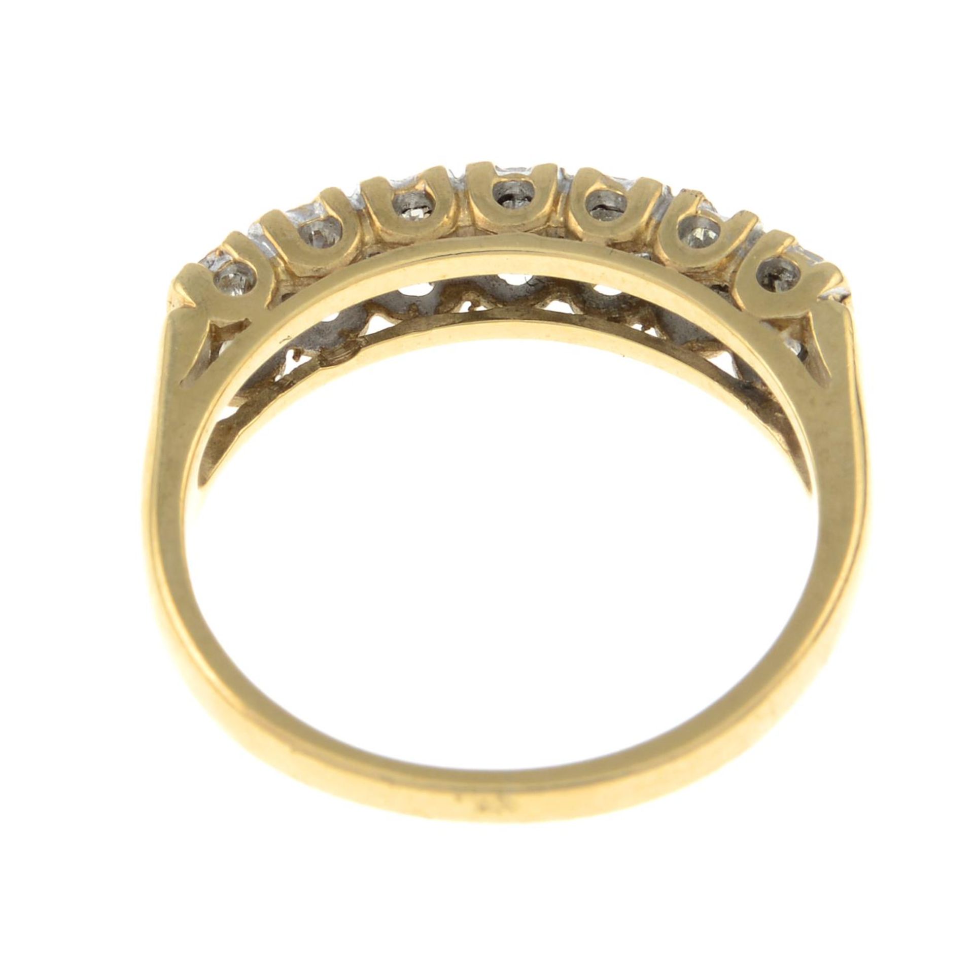 A 9ct gold diamond half-eternity ring.Total diamond weight 0.50ct, stamped to band. - Image 3 of 3