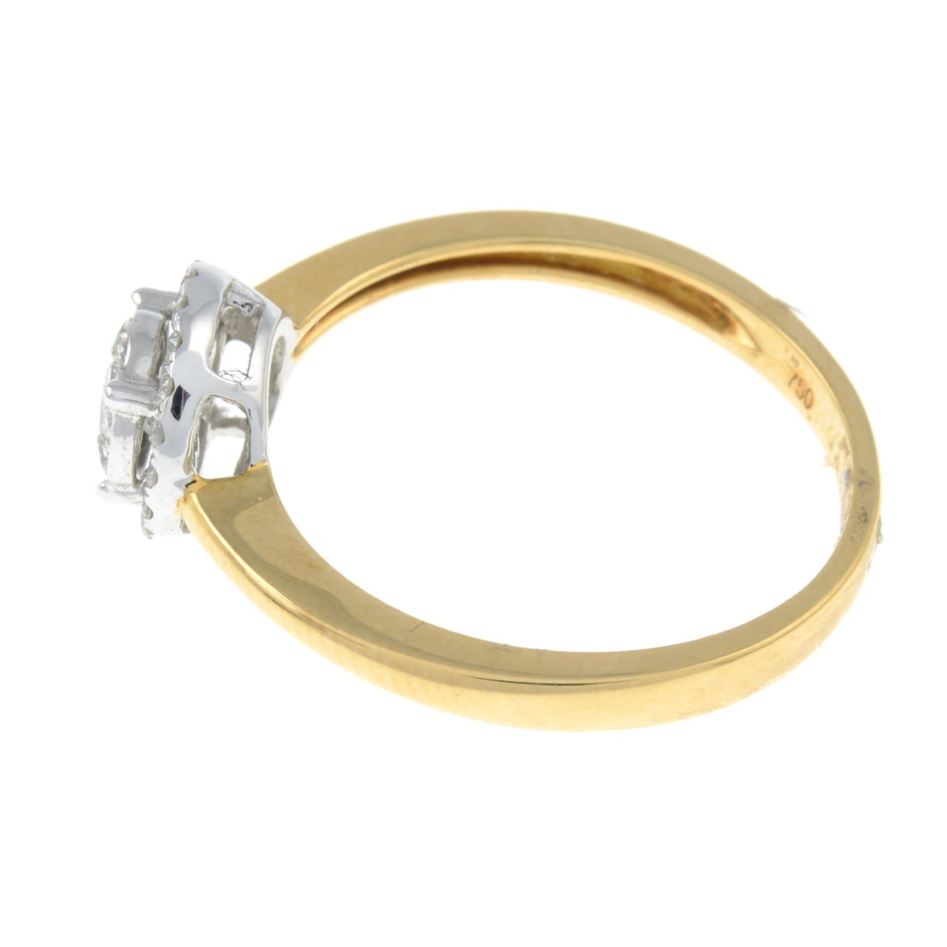 An 18ct gold diamond cluster ring. - Image 2 of 3