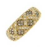 A 9ct gold single-cut diamond dress ring.Total diamond weight 0.77ct,