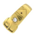 An 18ct gold old-cut diamond buckle ring.Hallmarks for Birmingham, 1997.Ring size Q1/2.